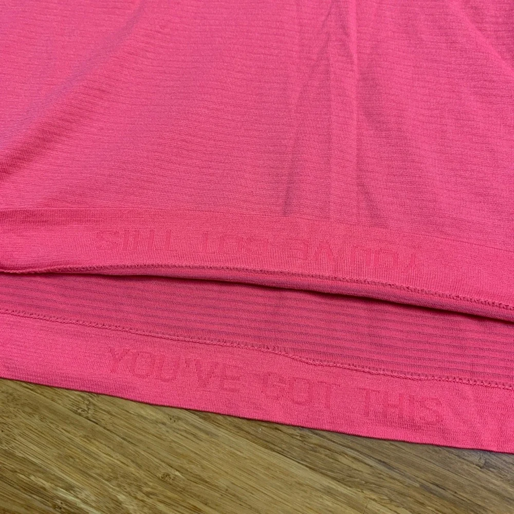 Lululemon Womens Polo Shirt Size 6 Short Sleeve Coral Activewear Top Cropped Tee